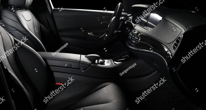 Premium Photo | Black interior details of a modern luxury car